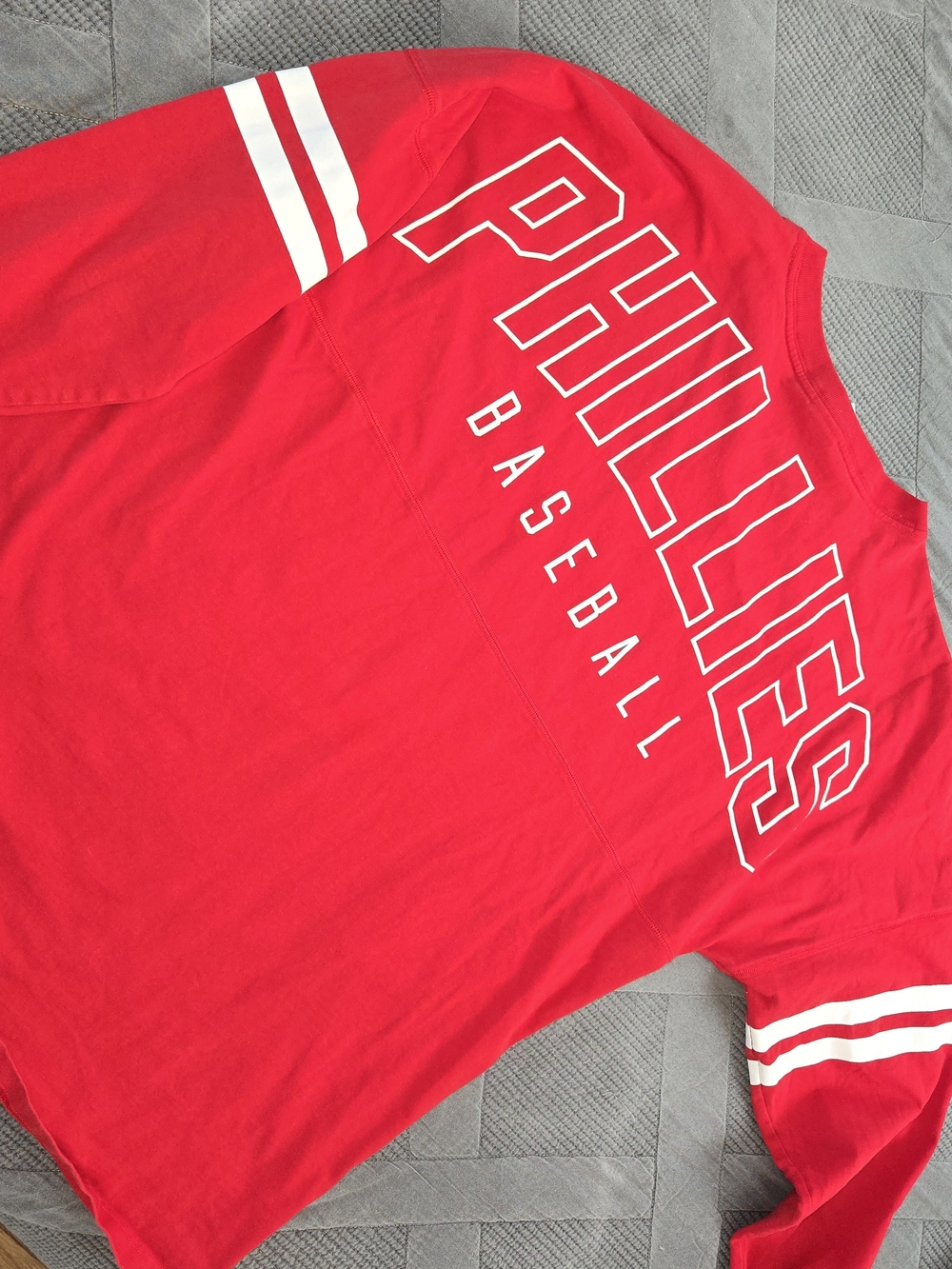 PINK Victoria's Secret Red 'Phillies Baseball' Long Sleeve Tee